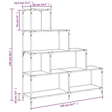 Bookcase 4-Stair Sonoma Oak 139x33.5x149 cm Engineered Wood