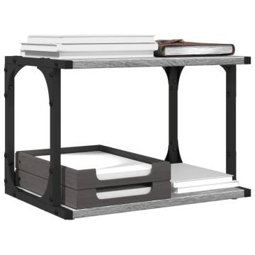 Printer Stand 2-Tier Grey Sonoma 41x28x33.5 cm Engineered Wood