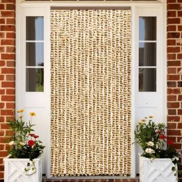 Fly Curtain Beige and Brown 100x200 cm Chenille