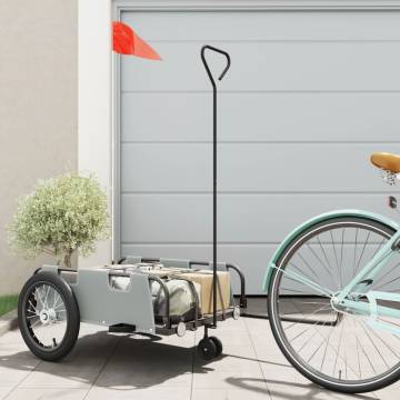 Bike Trailer Grey Oxford Fabric and Iron