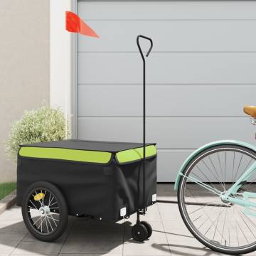 Bike Trailer Black and Green 45 kg Iron