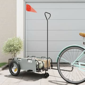 Bike Trailer Grey Oxford Fabric and Iron