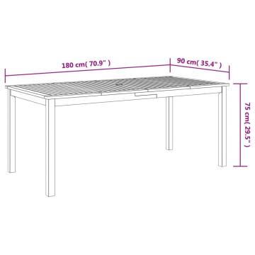 Garden Dining Table 180x90x75 cm Solid Wood Acacia