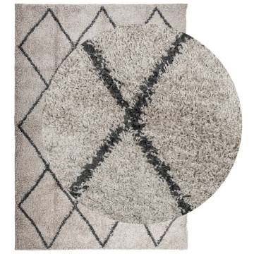 Shaggy Rug High Pile Modern Beige and Anthracite 160x230 cm