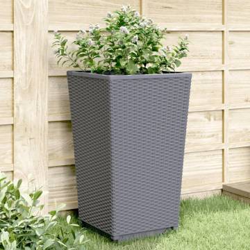 Garden Planters 2 pcs Grey 32.5x32.5x57 cm PP