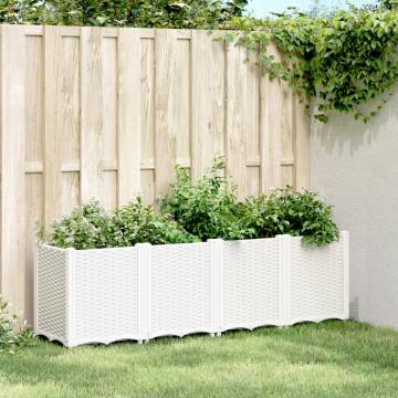 Garden Planter White 160x40x53 cm PP