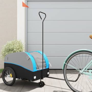 Bike Trailer Black and Blue 30 kg Iron