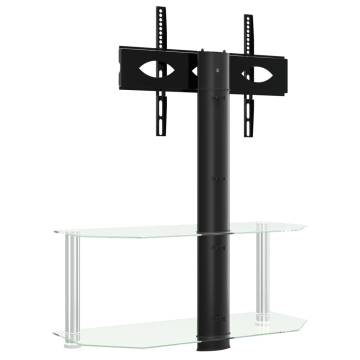 Corner TV Stand 2-Tiers for 32-70 Inch Black and Silver