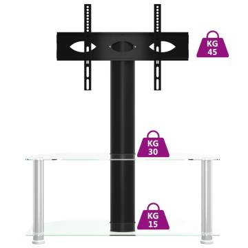 Corner TV Stand 2-Tiers for 32-70 Inch Black and Silver