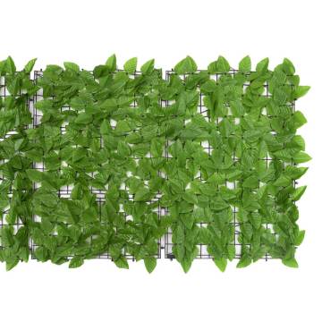 Balcony Screen with Green Leaves 500x75 cm