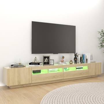 TV Cabinet with LED Lights Sonoma Oak 260x35x40 cm