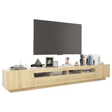 TV Cabinet with LED Lights Sonoma Oak 260x35x40 cm