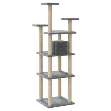 Cat Tree with Sisal Scratching Posts Light Grey 171 cm