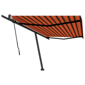 Freestanding Manual Retractable Awning 500x350 cm Orange/Brown