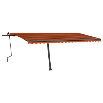 Freestanding Manual Retractable Awning 500x350 cm Orange/Brown