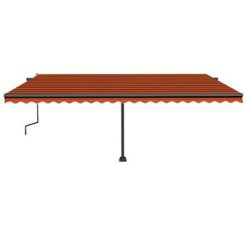 Freestanding Manual Retractable Awning 500x350 cm Orange/Brown