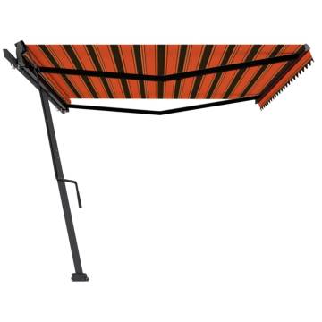 Freestanding Manual Retractable Awning 500x350 cm Orange/Brown