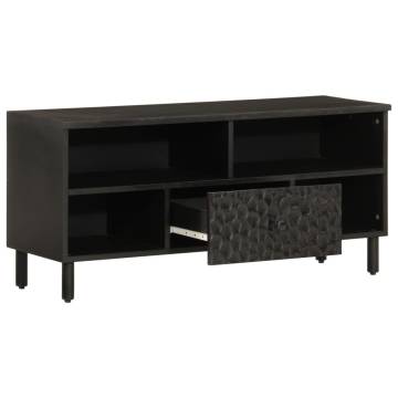 TV Cabinet Black 100x33x46 cm Solid Wood Mango