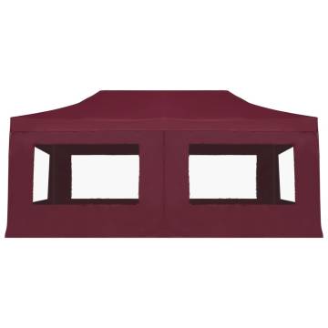 Professional Folding Party Tent with Walls Aluminium 6x3 m Wine Red