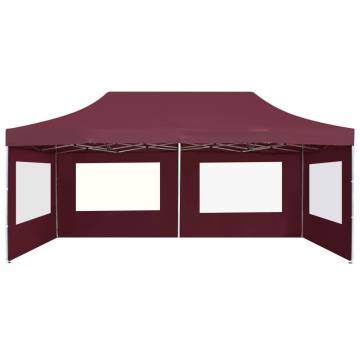 Professional Folding Party Tent with Walls Aluminium 6x3 m Wine Red