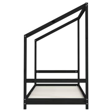 Kids Bed Frame Black 90x190 cm Solid Wood Pine