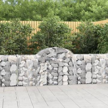 Arched Gabion Baskets 3 pcs 200x30x80/100 cm Galvanised Iron