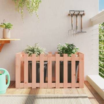 Garden Raised Bed with Fence Design 100x50x50 cm Solid Wood Douglas