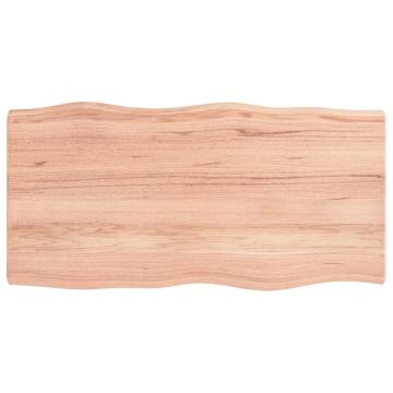 Table Top Light Brown 100x50x(2-6)cm Treated Solid Wood Live Edge