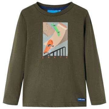 Kids' T-shirt with Long Sleeves Khaki 92