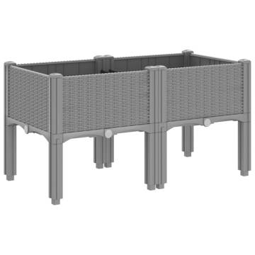 Garden Planter with Legs Light Grey 80x40x42 cm PP