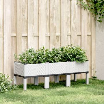 Garden Planter with Legs White 120x40x42 cm PP