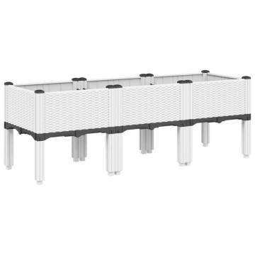 Garden Planter with Legs White 120x40x42 cm PP