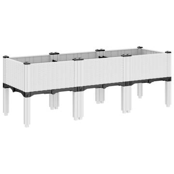 Garden Planter with Legs White 120x40x42 cm PP