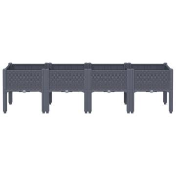 Garden Planter with Legs Grey 160x40x42 cm PP