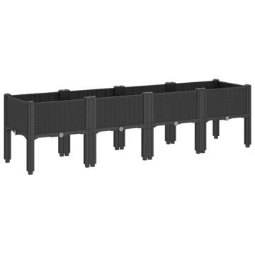 Garden Planter with Legs Black 160x40x42 cm PP