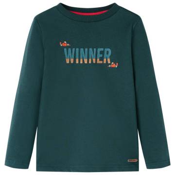 Kids' T-shirt with Long Sleeves Dark Green 92