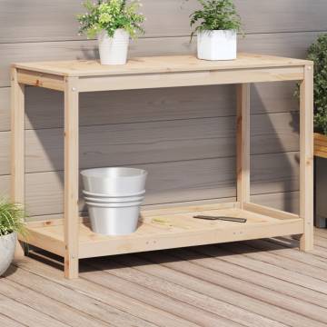 Potting Table with Shelf 108x50x75 cm Solid Wood Pine