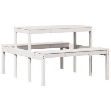 Picnic Table White 110x134x75 cm Solid Wood Pine