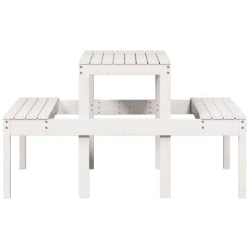 Picnic Table White 110x134x75 cm Solid Wood Pine