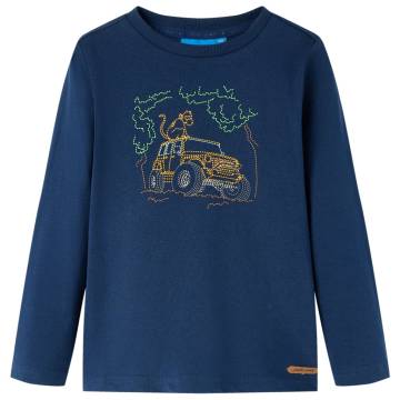 Kids' T-shirt with Long Sleeves Navy Blue 140