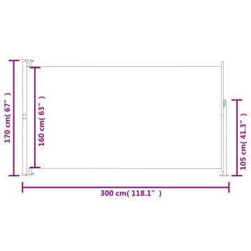 Patio Retractable Side Awning 170x300 cm Blue