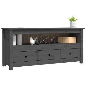 TV Cabinet Grey 114x35x52 cm Solid Wood Pine