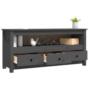 TV Cabinet Grey 114x35x52 cm Solid Wood Pine