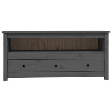 TV Cabinet Grey 114x35x52 cm Solid Wood Pine