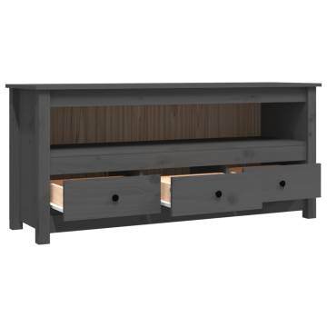 TV Cabinet Grey 114x35x52 cm Solid Wood Pine