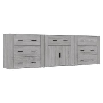 Sideboards 3 pcs Grey Sonoma Engineered Wood