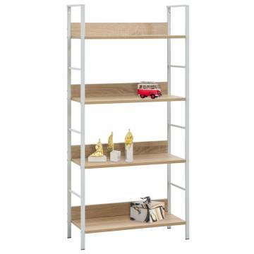 4-Layer Book Shelf Oak 60x27.6x124.5 cm Engineered Wood