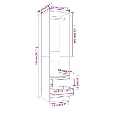 Wardrobe with Drawers Grey Sonoma 50x50x200 cm Engineered Wood