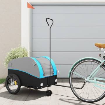 Bike Trailer Black and Blue 45 kg Iron