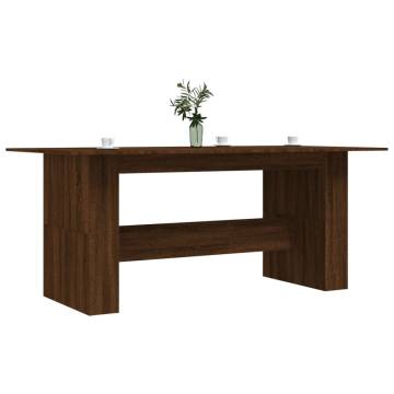 Dining Table Brown Oak 180x90x76 cm Engineered Wood